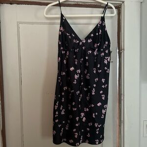 Victoria's Secret Black Trim Floral Slip